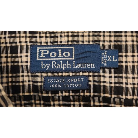 Polo Ralph Lauren Shirt Estate Sport Blue Checkered Button Up Mens XL EUC - Picture 9 of 10
